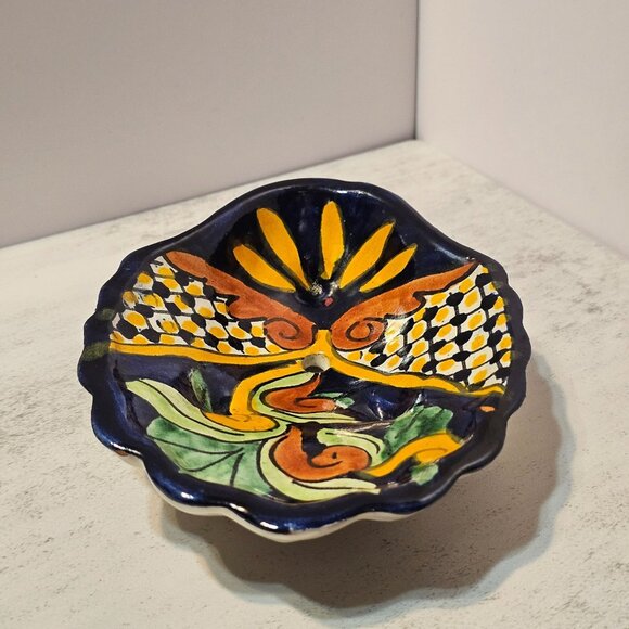 Talavera Ramirez Hand Painted Mexican Studio Pottery Footed Soap Dish - Picture 4 of 9
